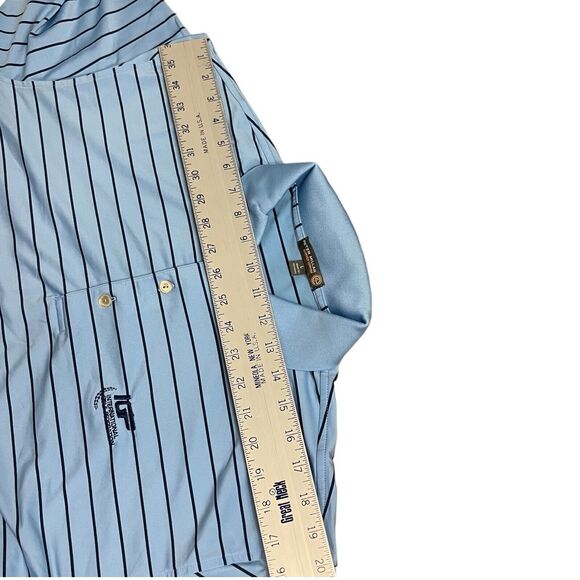 Peter Millar Polo L Blue Striped International Golf Federation Summer Comfort - Picture 7 of 9